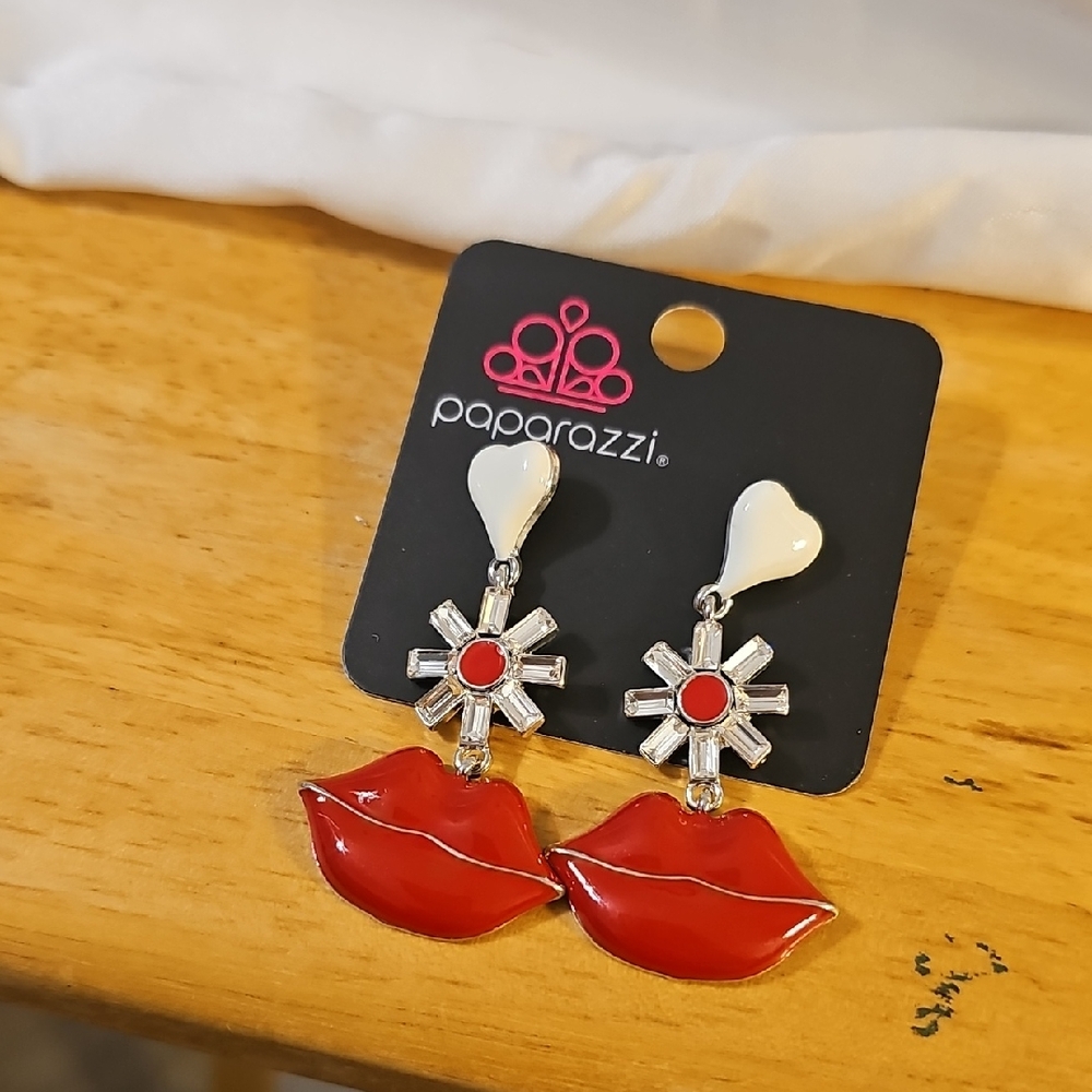 Paparazzi Bold Red Lip Earrings